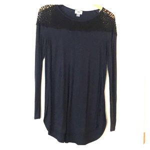 Navy Lace Top